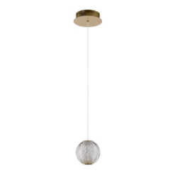 Cintra Lámpara colgante LED, Ø 14 cm, transparente/oro, acrílico