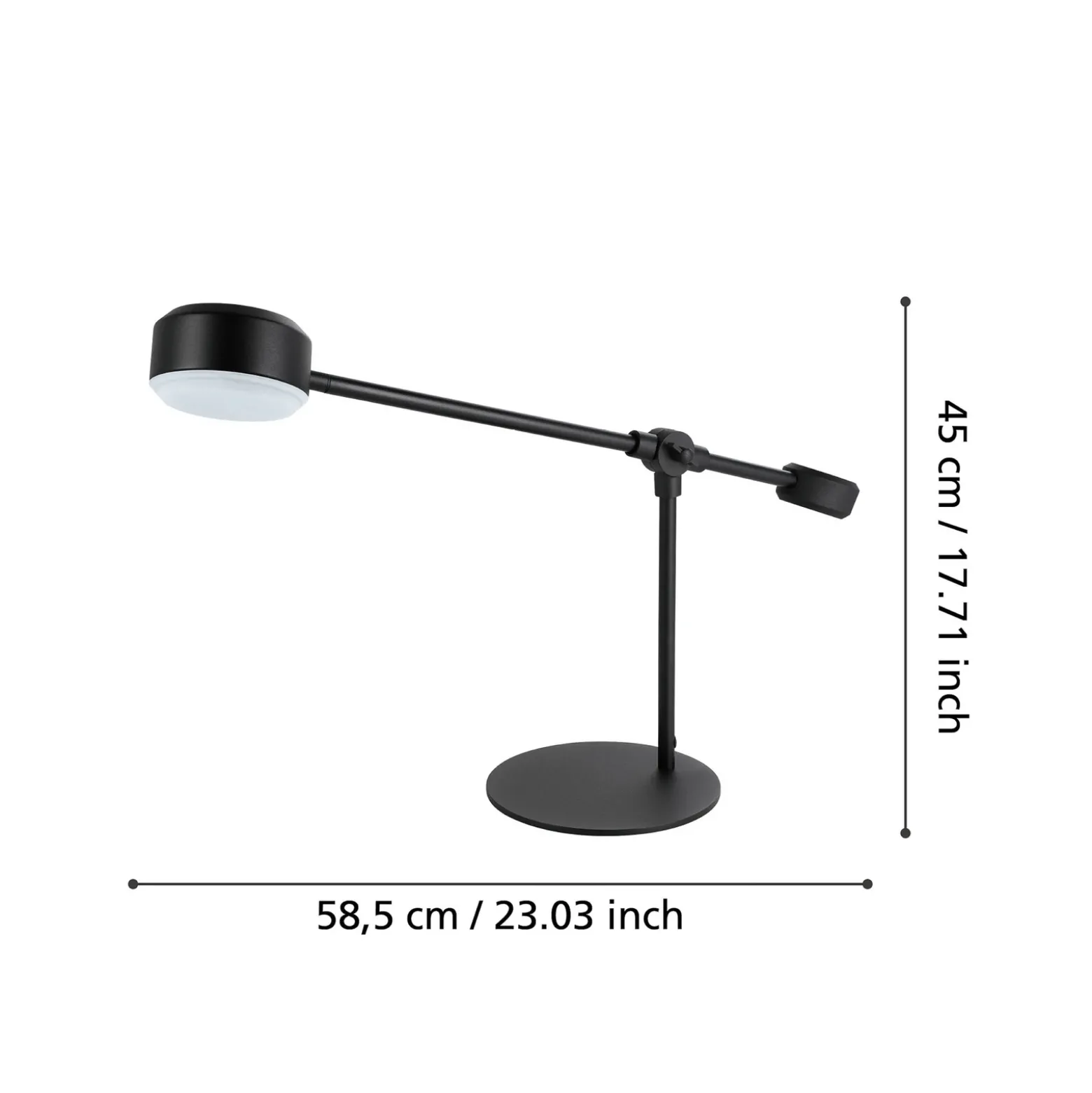 Clavellina lámpara de mesa LED, negra, inclinable