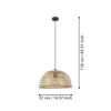 Claverdon lámpara colgante, Ø 37 cm, negro/natural, madera