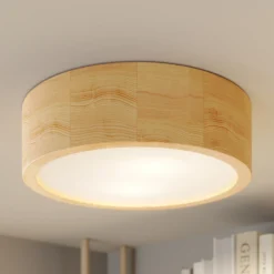 Cleo plafón, Ø 27,5cm, 2 luces, madera de pino, E27