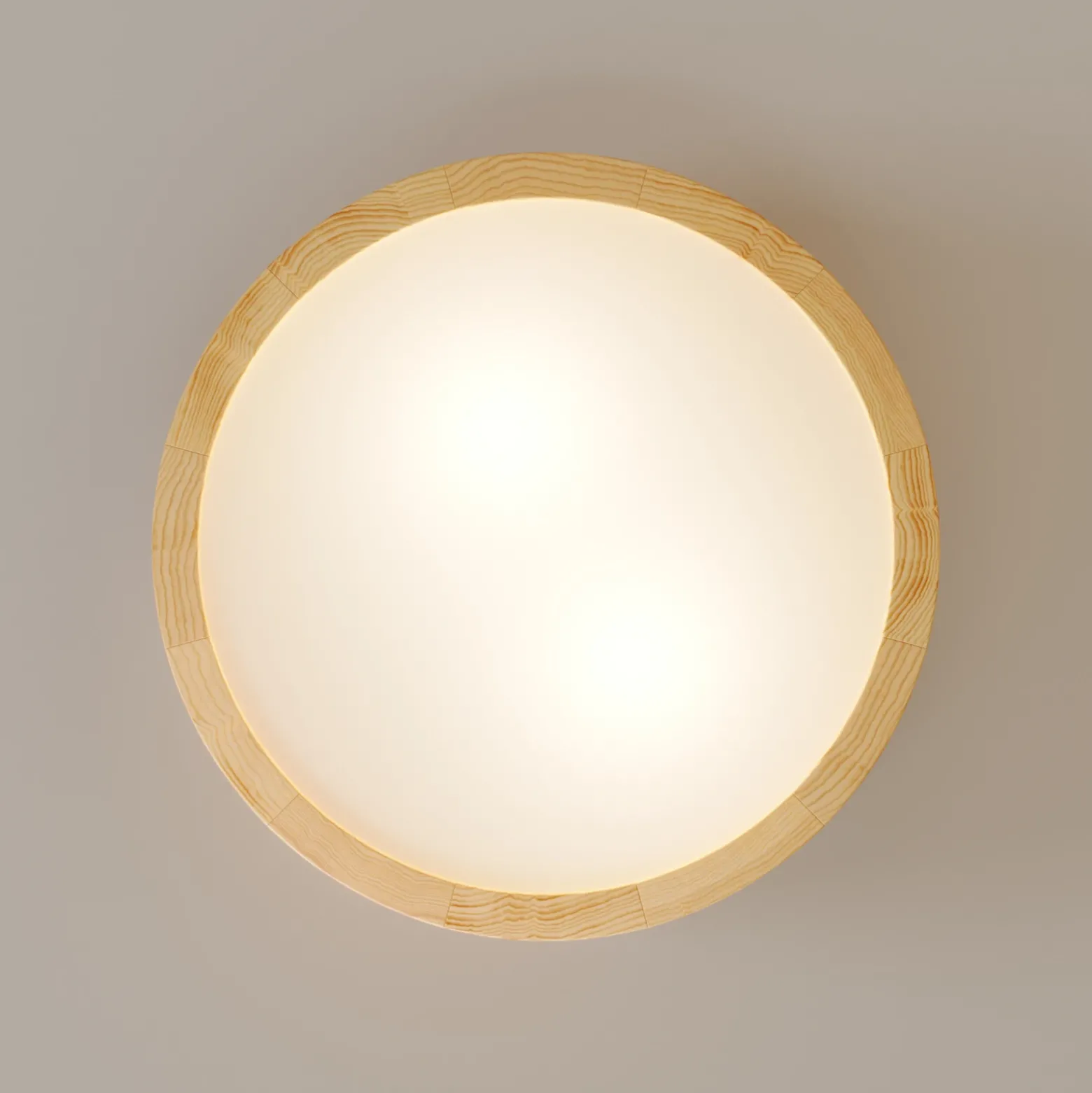 Cleo plafón, Ø 27,5cm, 2 luces, madera de pino, E27