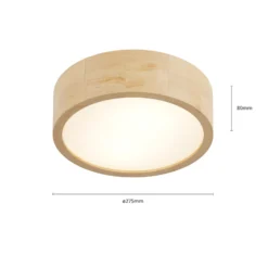 Cleo plafón, Ø 27,5cm, 2 luces, madera de pino, E27