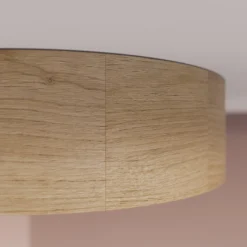 Cleo plafón, Ø 28 cm, 2 luces, madera de roble, E27