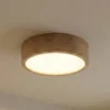 Cleo plafón, Ø 38 cm, 3 luces, madera de roble, E27