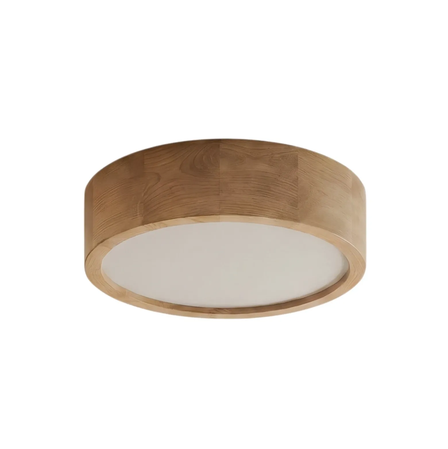 Cleo plafón, Ø 38 cm, 3 luces, madera de roble, E27