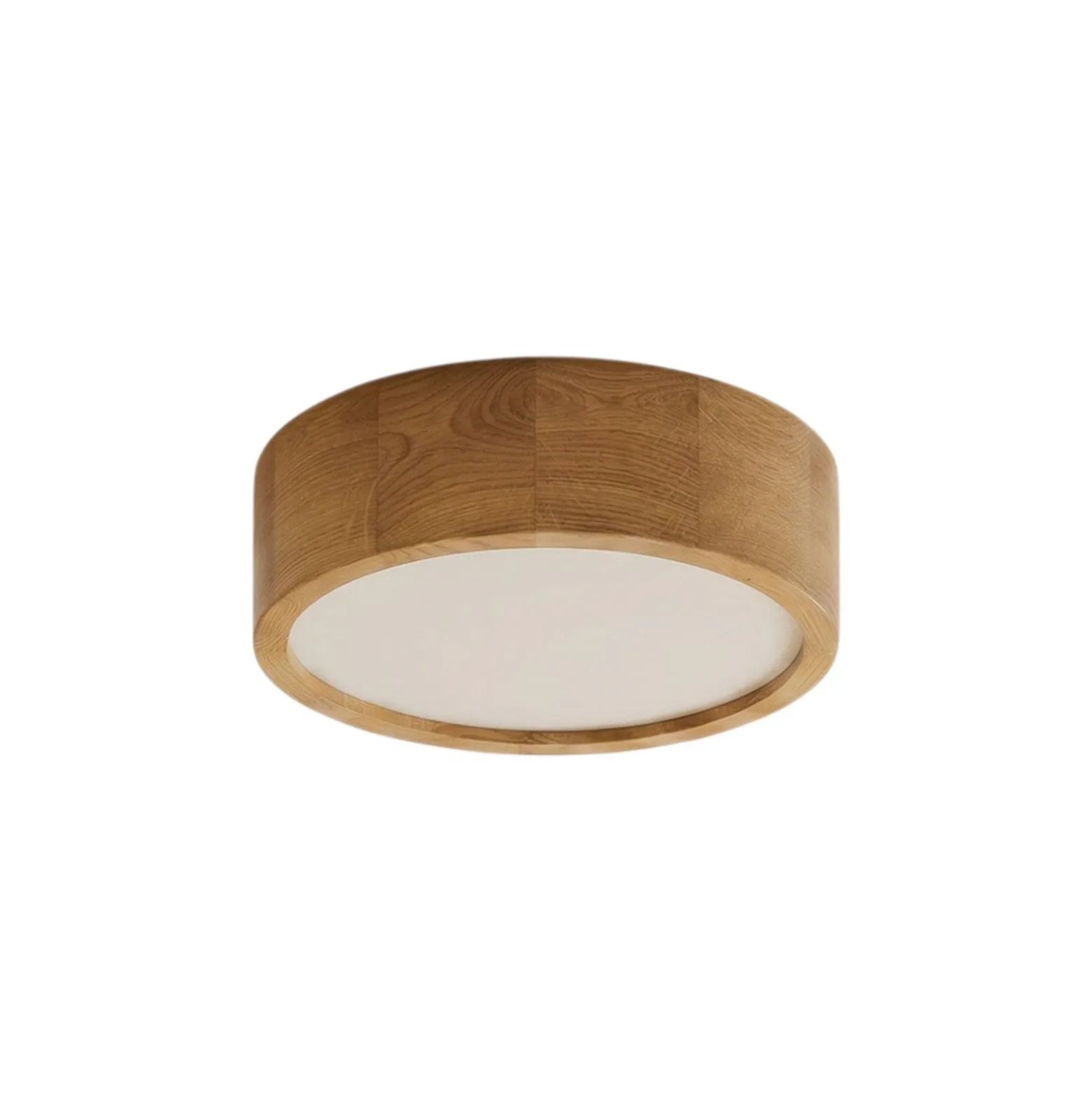 Cleo plafón, Ø 28 cm, 2 luces, madera de roble, E27