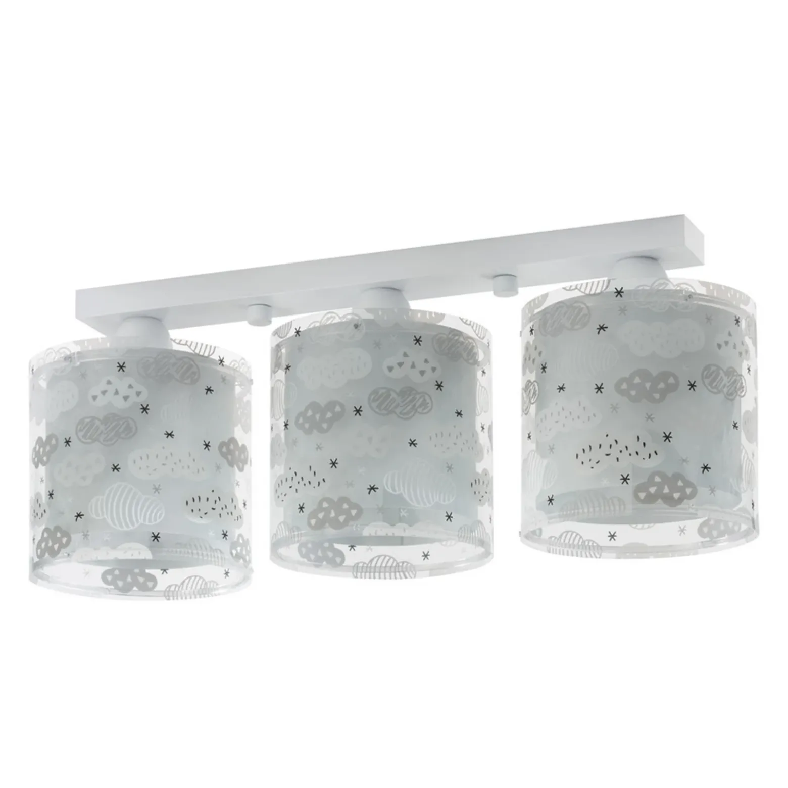 Cloud lámpara de techo para habitación infantil 3 luces gris