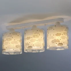 Cloud lámpara de techo para habitación infantil 3 luces gris