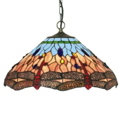 Clásica lámpara colgante, estilo Tiffany DRAGONFLY