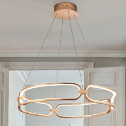Colette Lámpara colgante LED, oro rosa