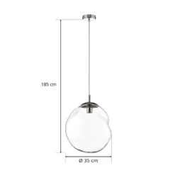 Colgante de vidrio Sol, Ø 35cm, negro/transparente