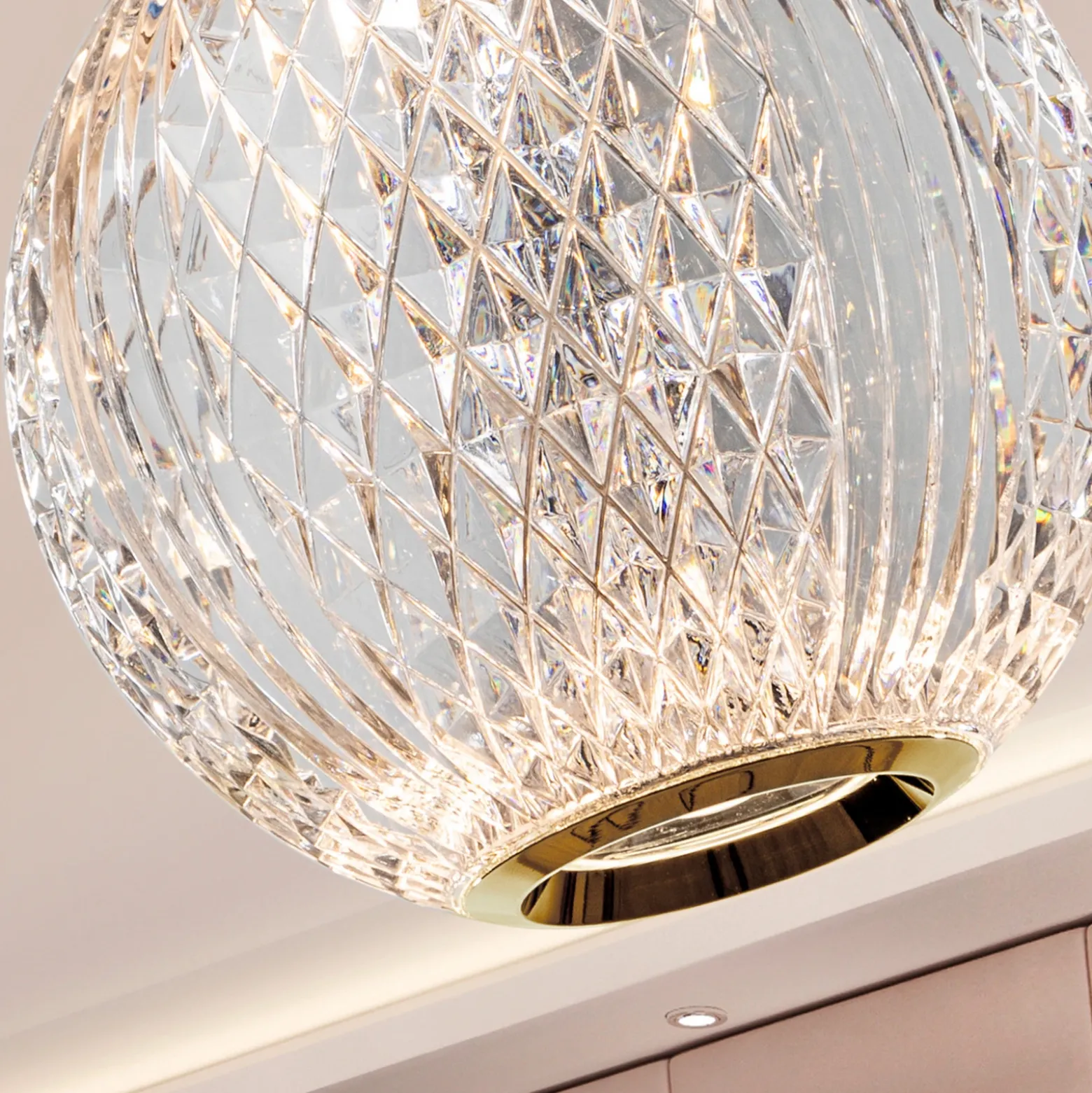 Colgante LED Austral, oro/transparente, 1 luz