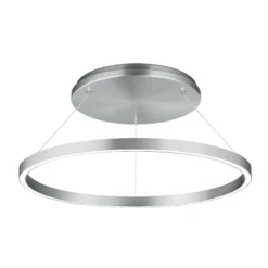 Colgante LED Lisa-D, forma de anillo, níquel mate