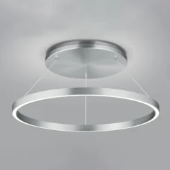 Colgante LED Lisa-D, forma de anillo, níquel mate