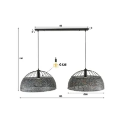 Colgante Setengah 2 luces pantallas forma de seta