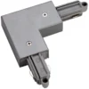 Conector angular SLV para riel monofásico gris plateado
