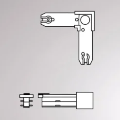 Conector de esquina Volare riel bifásico, 90°, blanco