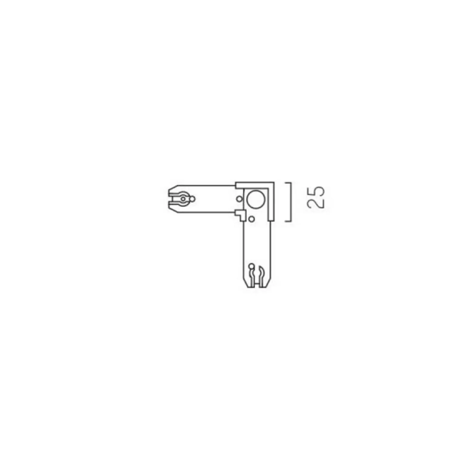 Conector de esquina Volare riel bifásico, 90°, blanco