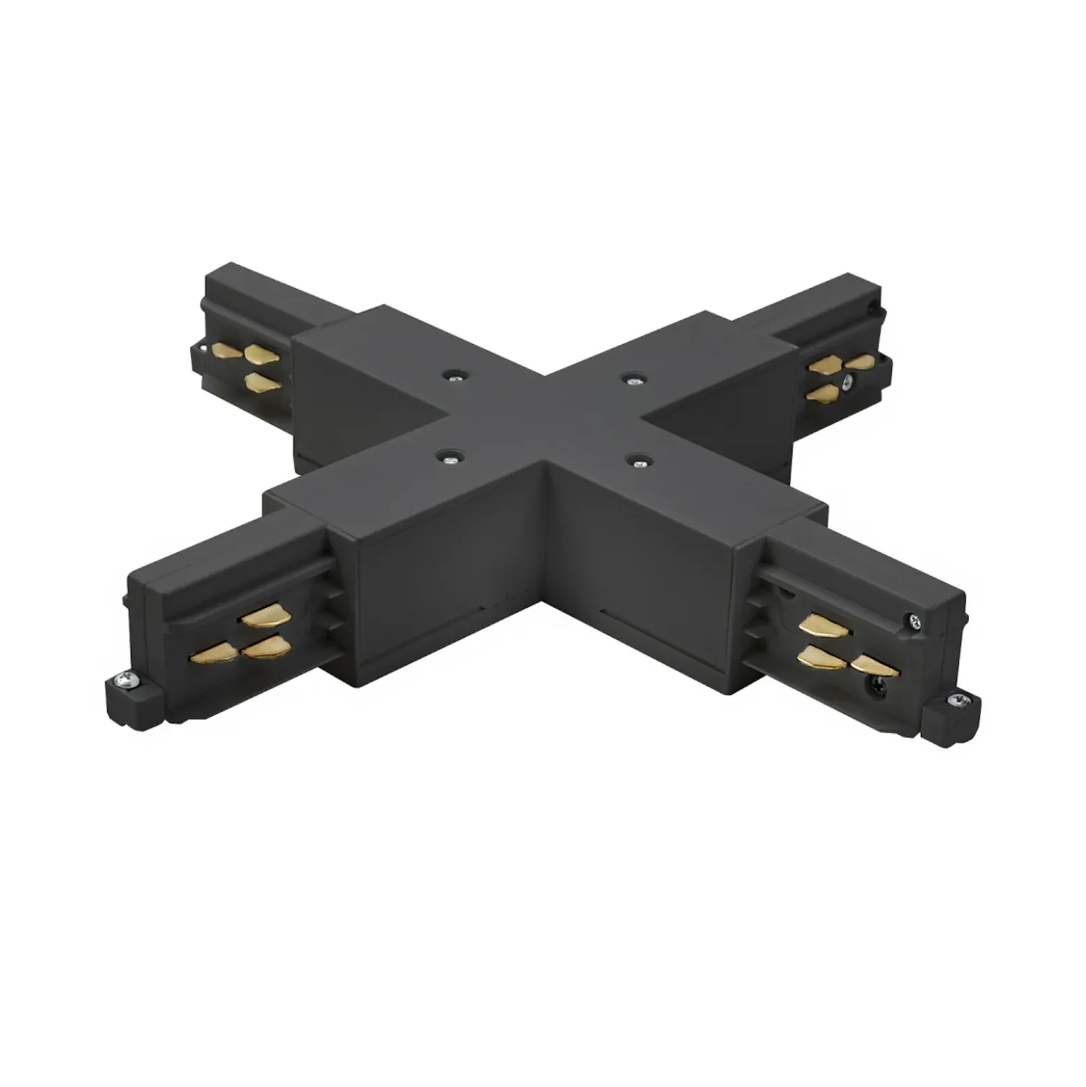 Conector en cruz BRUMBERG negro para el sistema de rieles ONETRACK