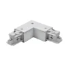 Conector en esquina BRUMBERG ONETRACK, color plata, conductor de protección