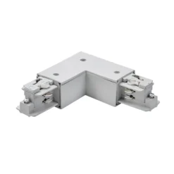 Conector en esquina BRUMBERG ONETRACK, color plata, conductor de protección