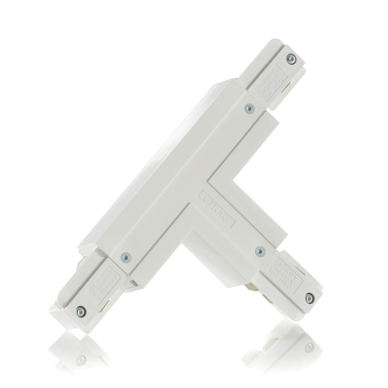 Conector en T instalación tierra exterior Link blanco izquierdo