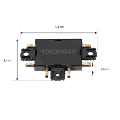 Conector en T Lindby Lumaro, negro, 5,4 cm, plástico