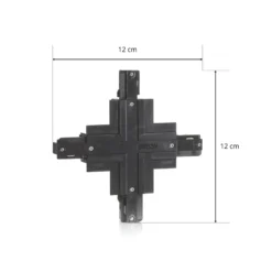 Conector Eutrac X Phase para carril empotrado, negro