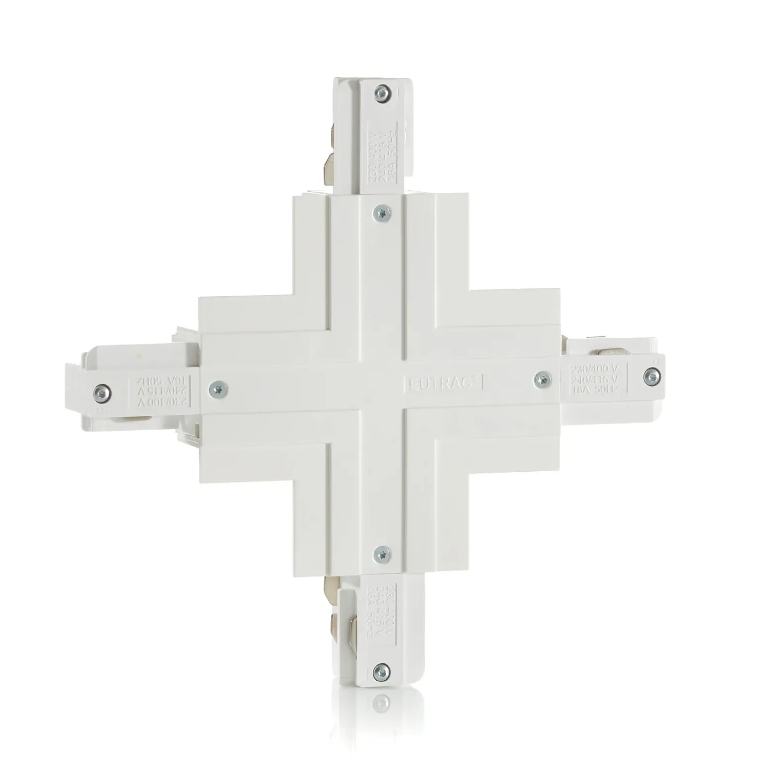 Conector Eutrac X Phase para carril empotrado, blanco