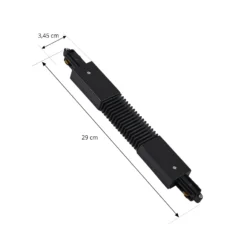 Conector Lindby Flex Linaro, negro, sistema de riel monofásico