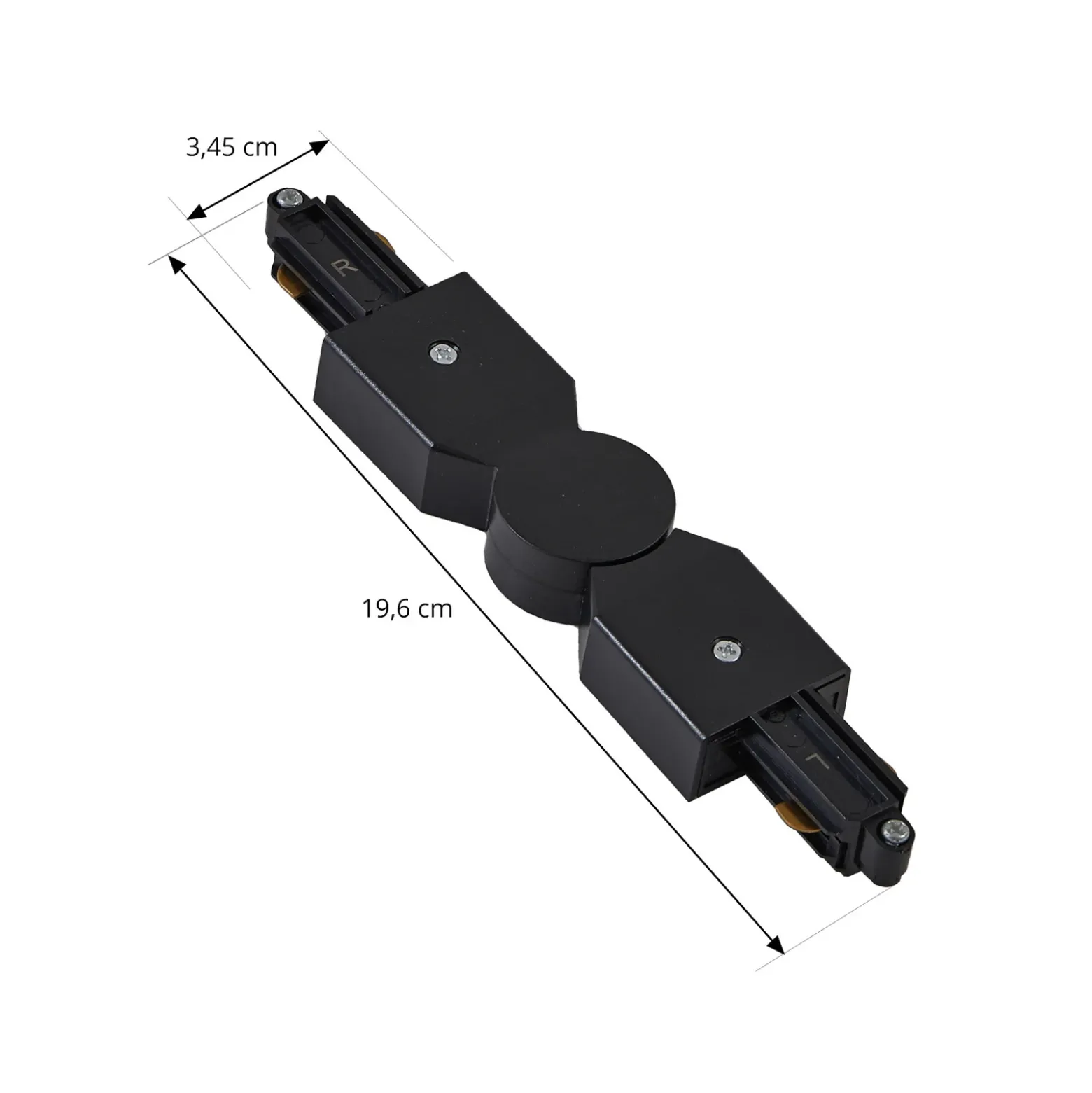 Conector Lindby Linaro, negro, ajustable, 1 fase