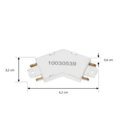 Conector Lindby Lumaro, blanco, 135°, plástico
