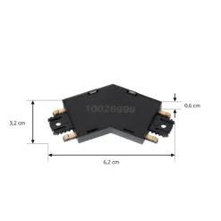 Conector Lindby Lumaro, negro, 135°, plástico