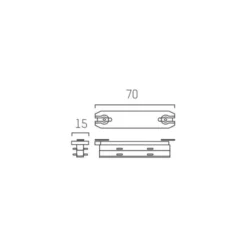 Conector lineal para riel Volare, 70 mm