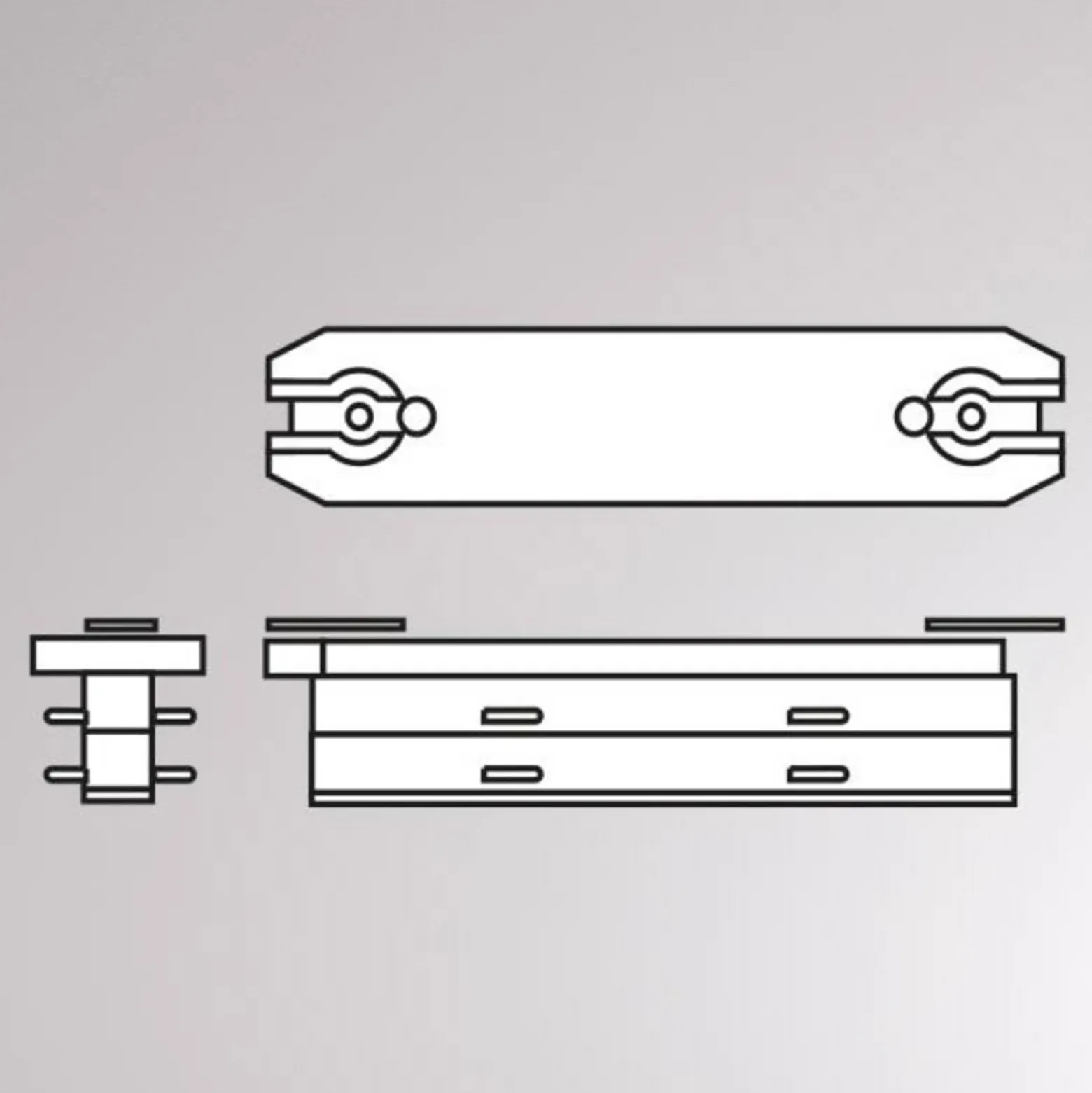 Conector lineal para riel Volare, 70 mm