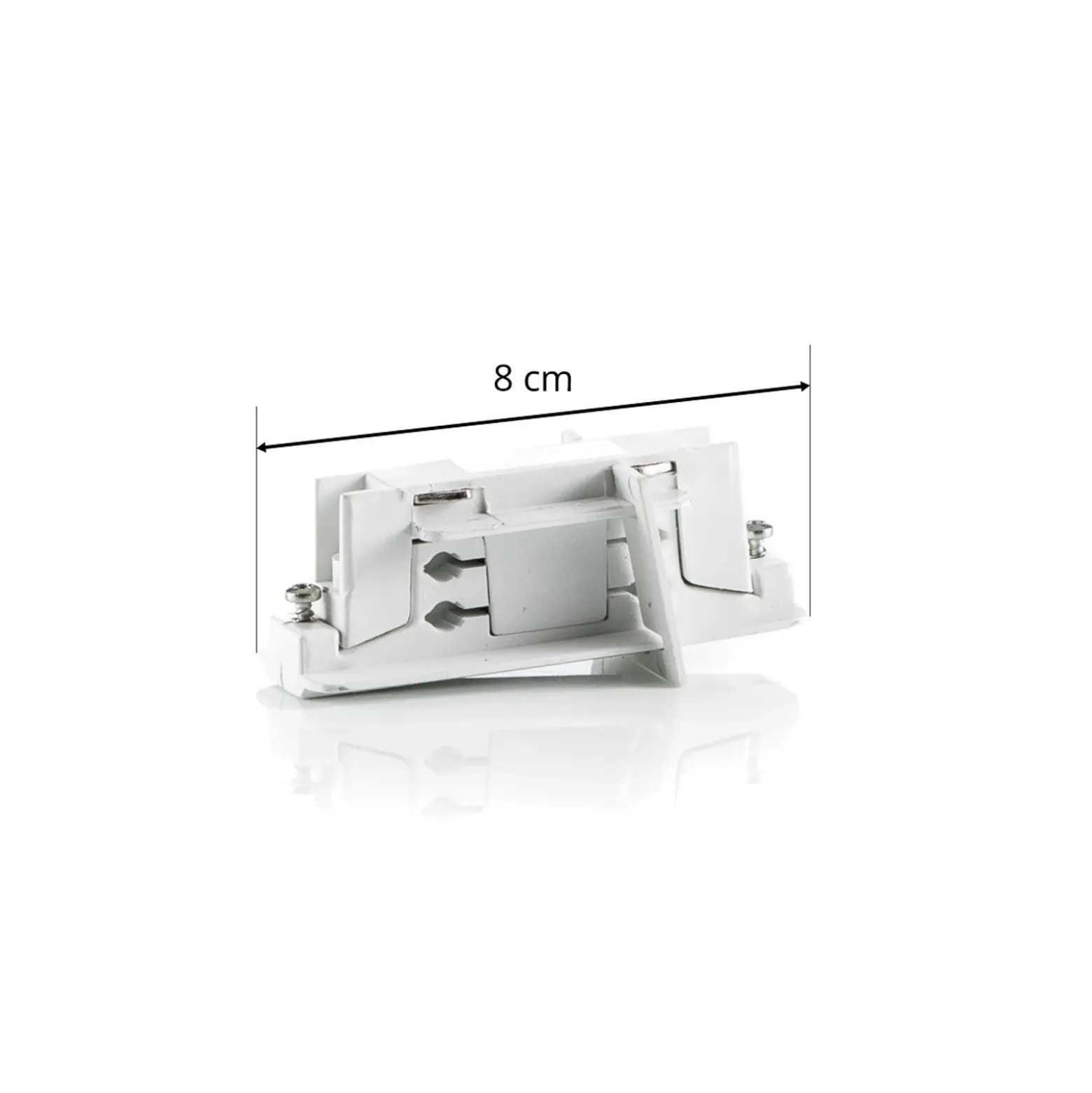 Conector longitudinal Ivela riel trifásico LKM, blanco