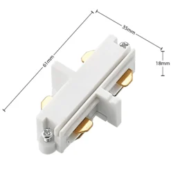 Conector longitudinal Lindby Linaro, blanco, sistema de riel monofásico