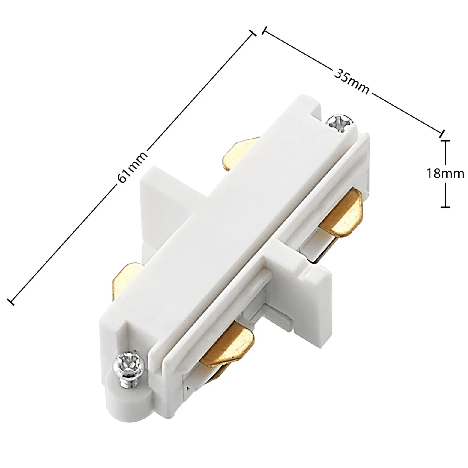 Conector longitudinal Lindby Linaro, blanco, sistema de riel monofásico