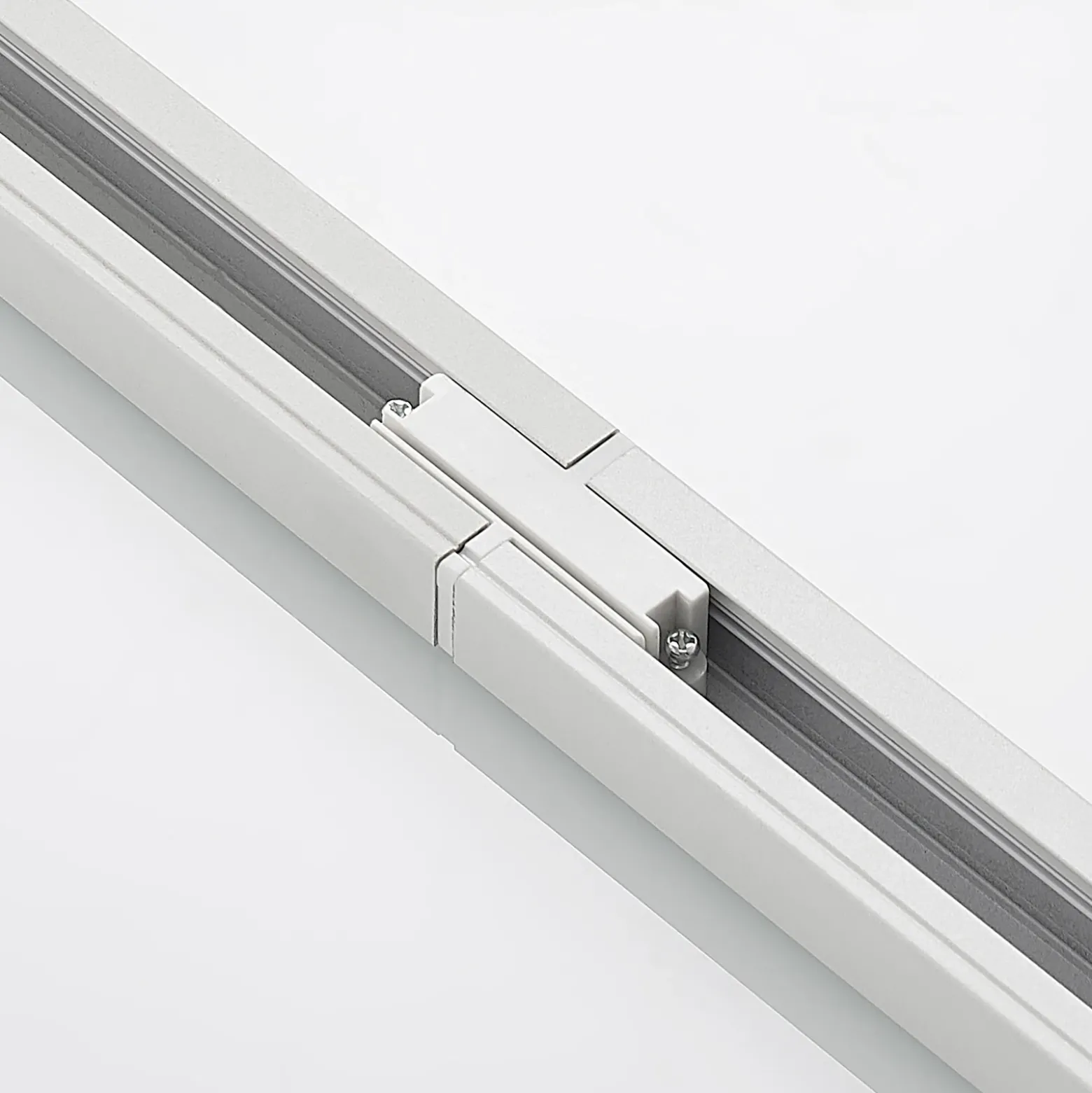 Conector longitudinal Lindby Linaro, blanco, sistema de riel monofásico