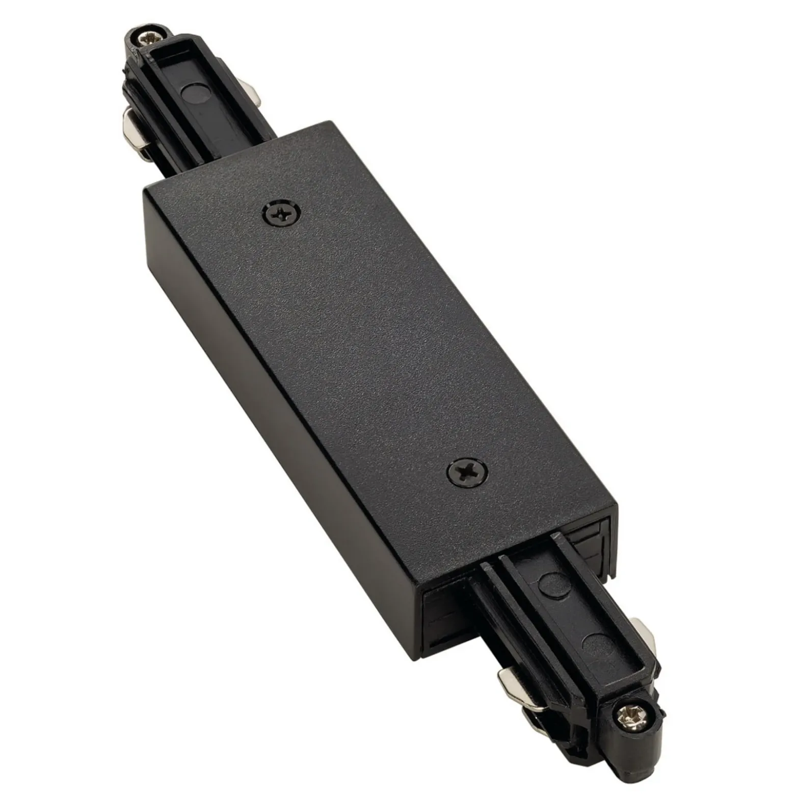 Conector longitudinal para riel monofásico, negro