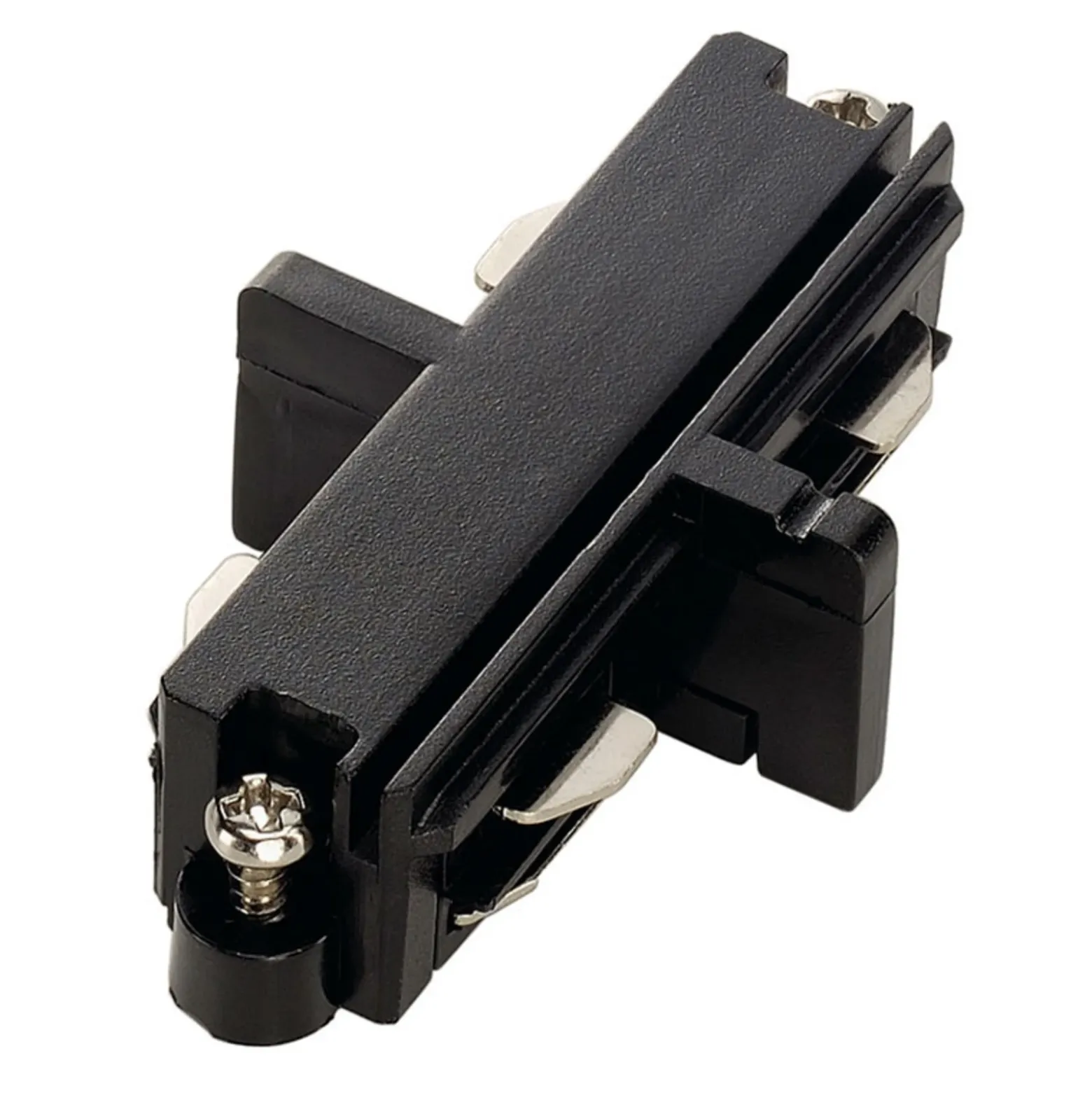 Conector longitudinal SLV riel monofásico, negro