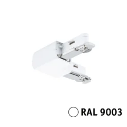 Conector Paulmann URail L, blanco señal, metal