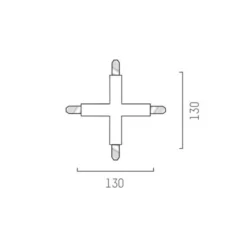 Conector transversal para riel bifásico Volare negro