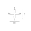 Conector transversal para riel bifásico Volare, blanco