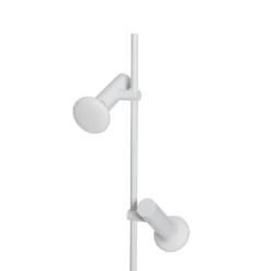 Conjunto de lámpara de pie, gris claro, altura 160 cm, hierro/vidrio, 2 luces