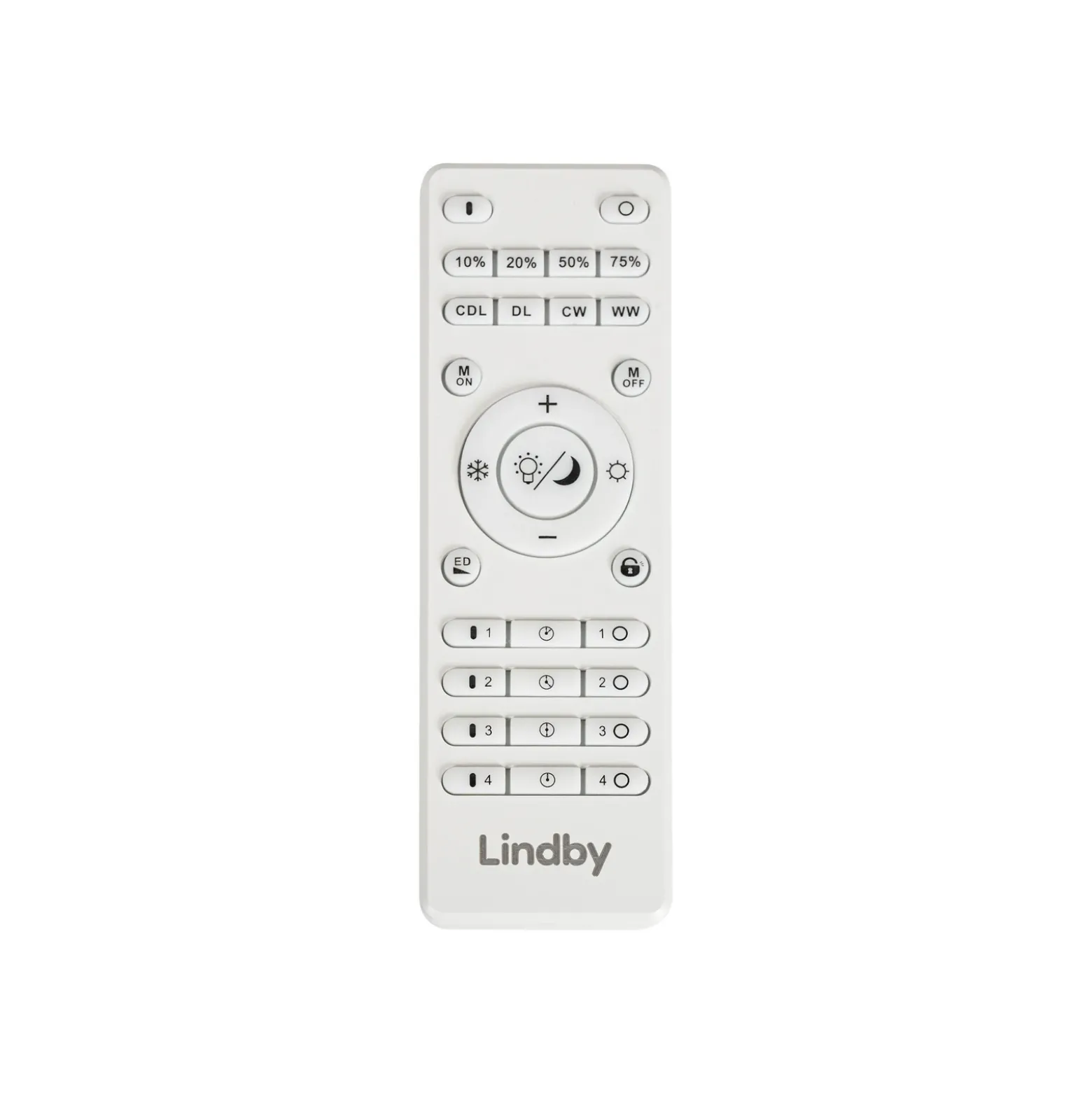 Control remoto Lindby Lumaro, blanco, longitud 14 cm