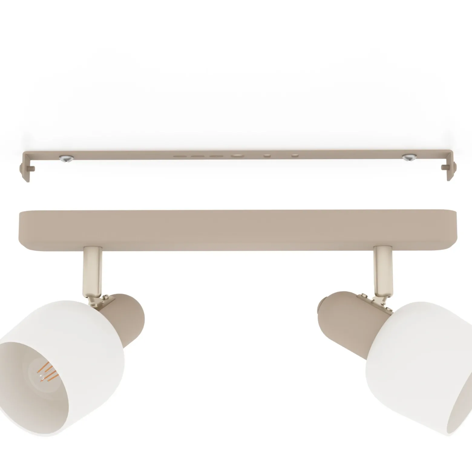 Corato downlight de techo, arena/níquel/opal, 2 luces.