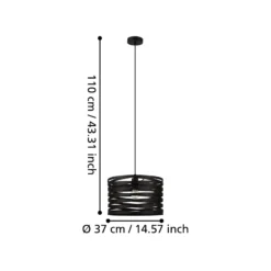 Cremella lámpara colgante, Ø 37 cm, negro, acero