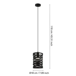 Cremella lámpara colgante, Ø 18 cm, negro, acero