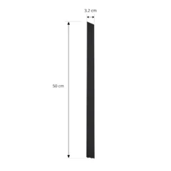Cubierta Lindby Linaro, negra, sistema de riel monofásico, 50 cm